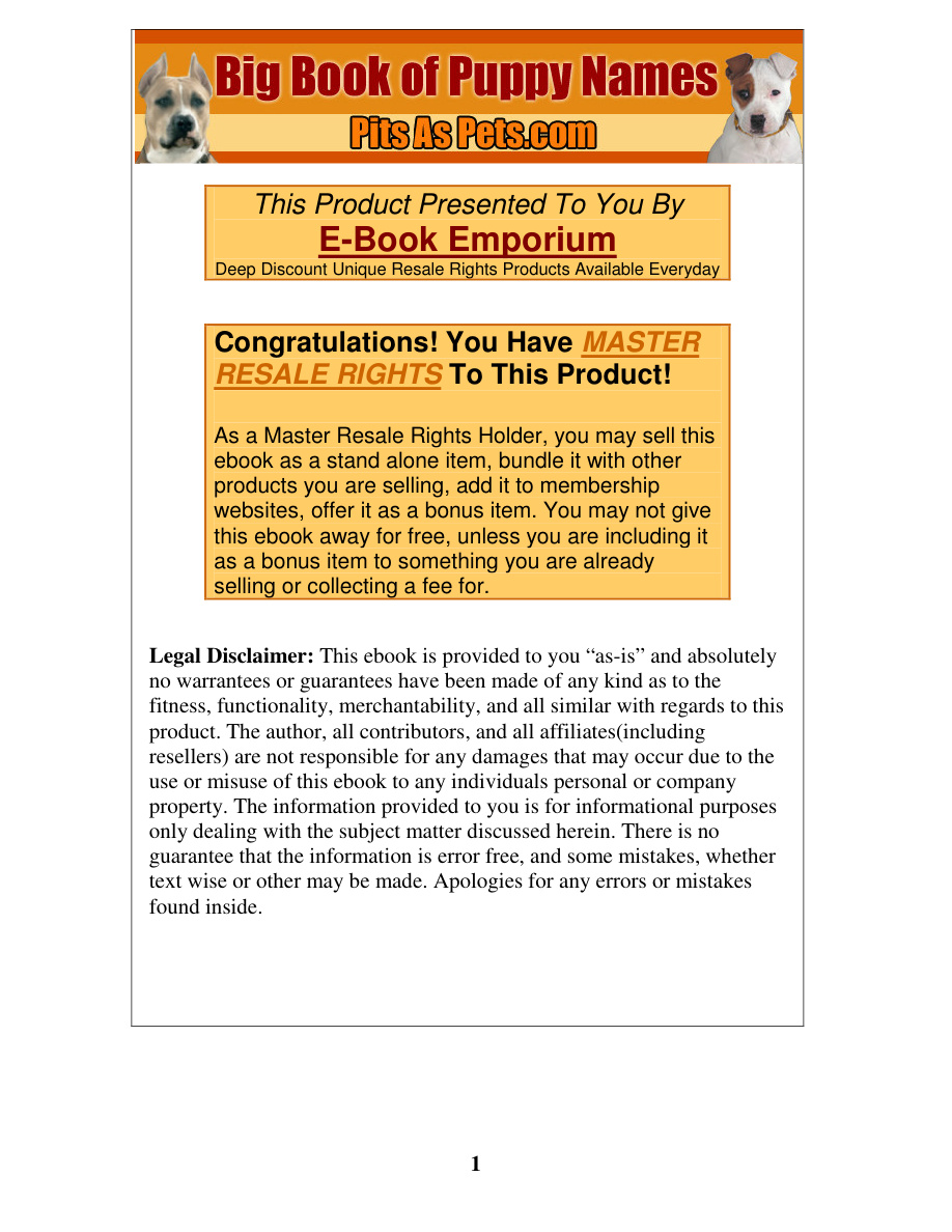 Big Book of Puppy Names PDF Download
