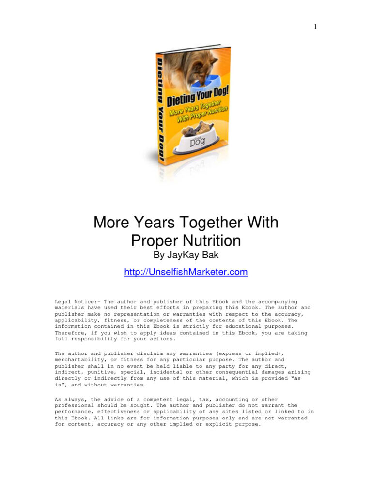 Dieting Your Dog PDF Download – Unknown Author