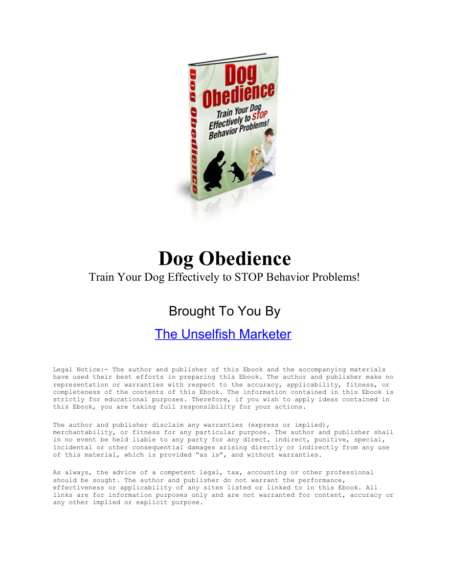 Dog Obedience PDF Download