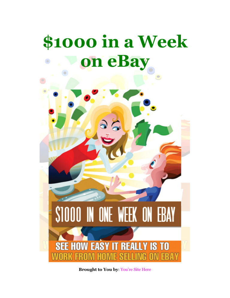 $1000 in a Week on eBay PDF Download – Unknown Author