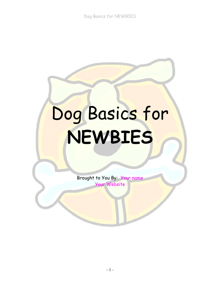 Dog Basics for Newbies PDF Download