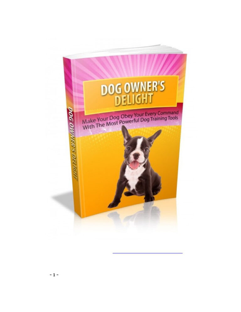 Dog Owner’s Delight PDF Download – Unknown Author
