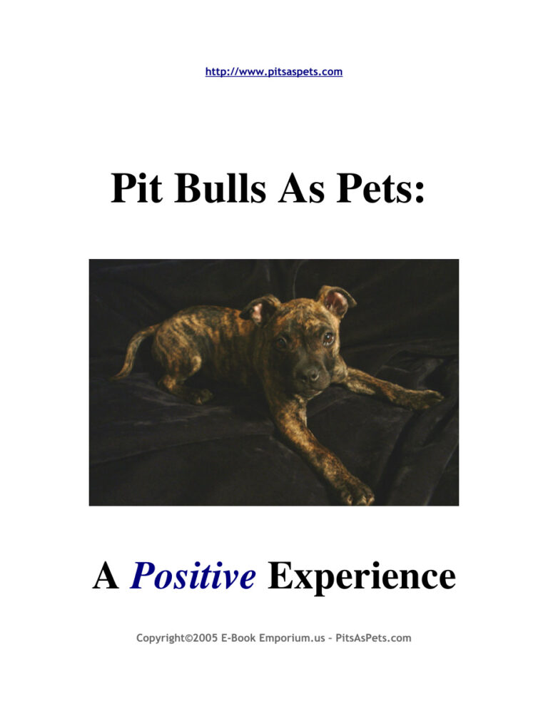 Pit Bulls as Pets PDF Download – Unknown Author