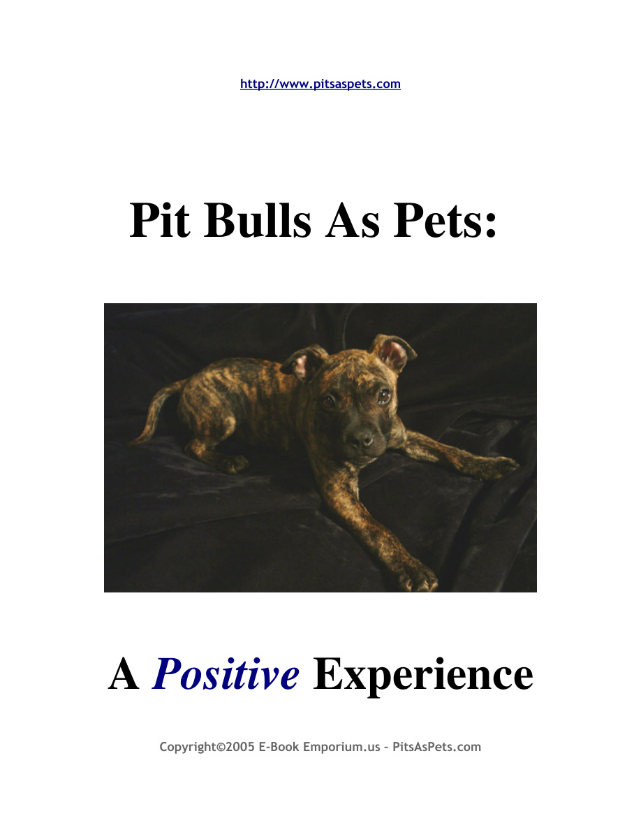 Pit Bulls as Pets PDF Download