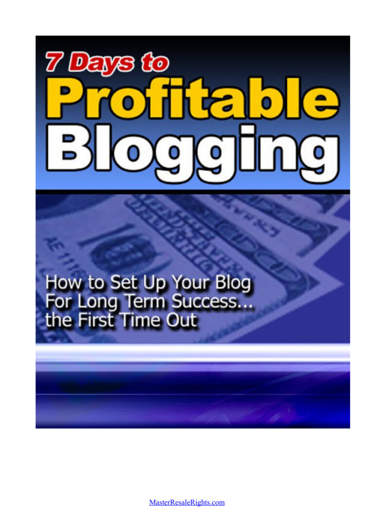 7 Days to Profitable Blogging (Edition 1) PDF Download – Unknown Author