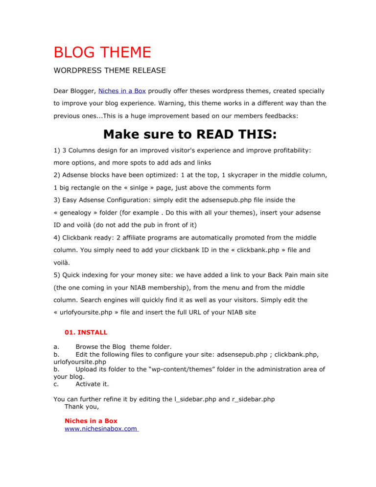 Blog Theme PDF Download – Unknown Author