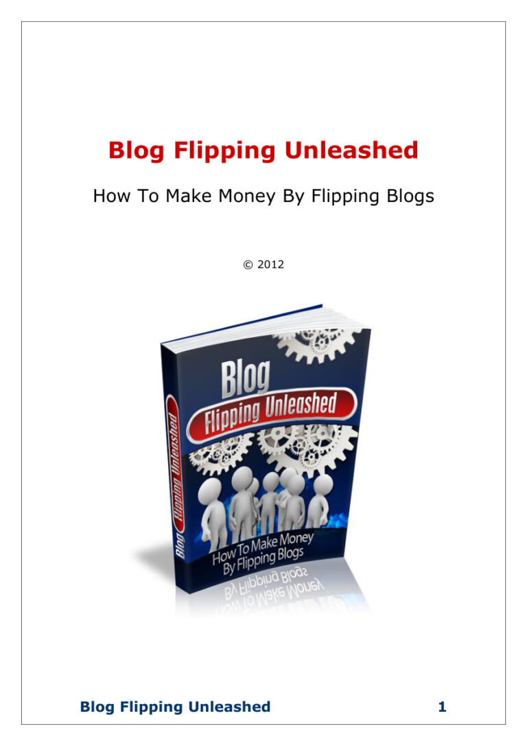Blog Flipping Unleashed PDF Download – Unknown Author