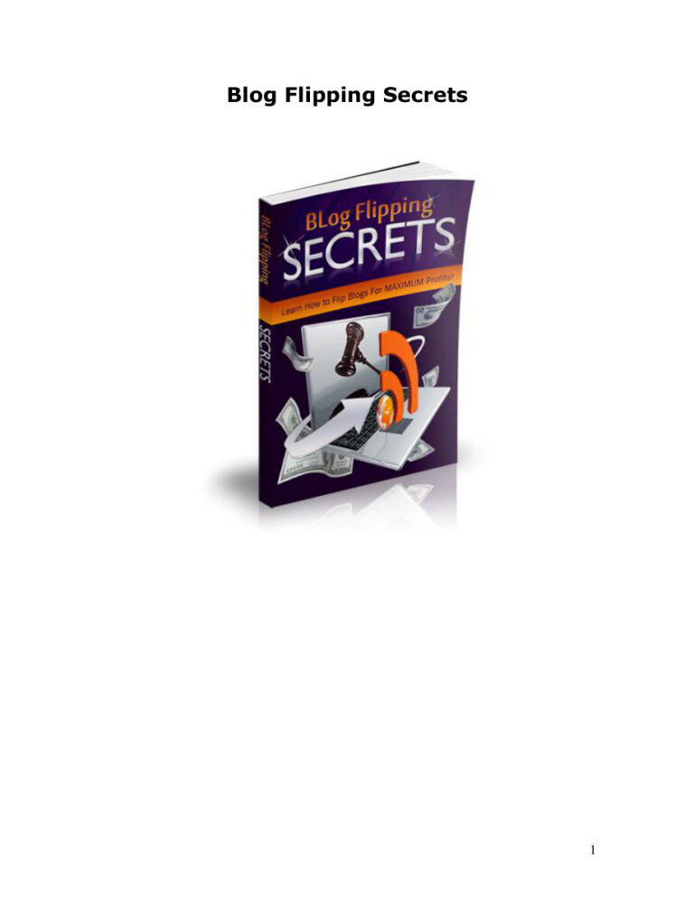 Blog Flipping Secrets PDF Download – Unknown Author