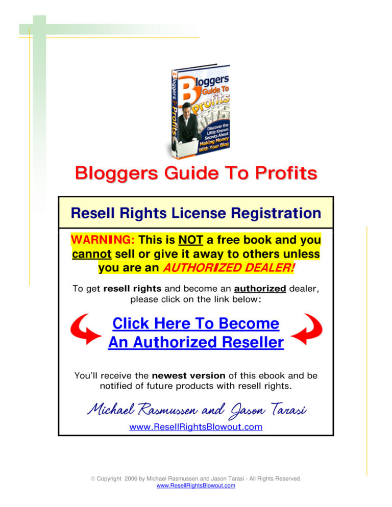 Blogger’s Guide to Profits PDF Download – Unknown Author