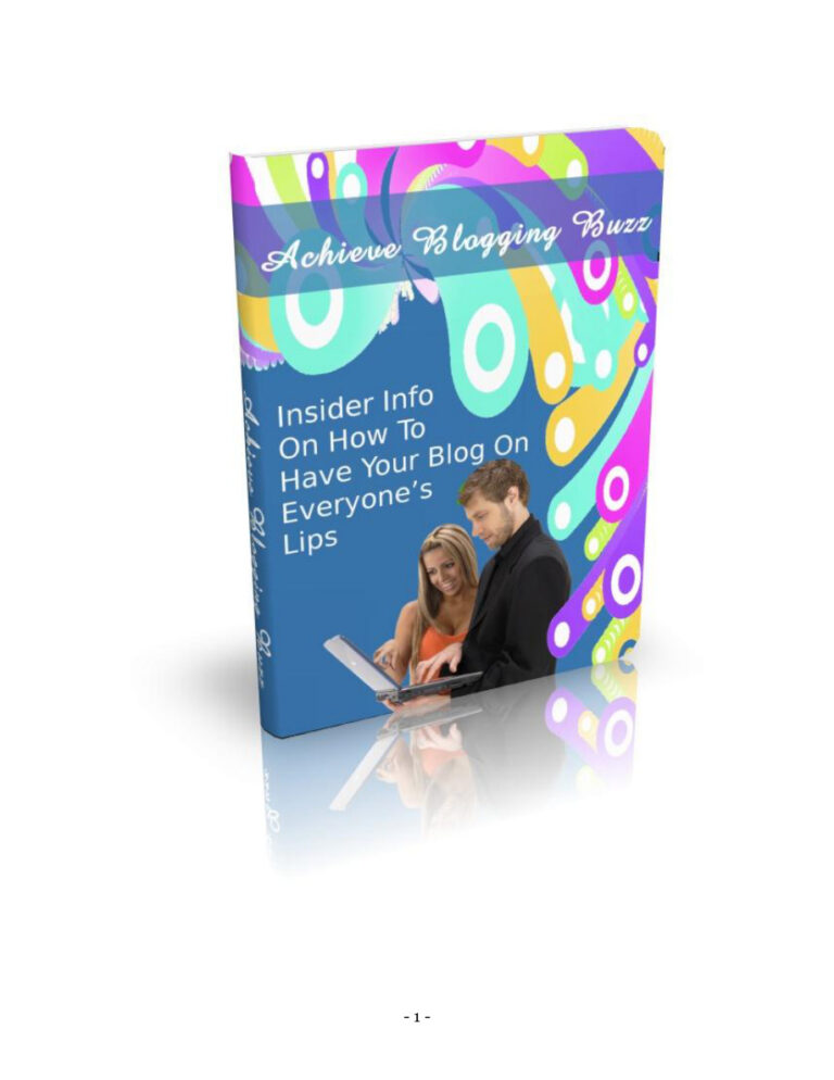 Blogging Buzz PDF Download – Unknown Author