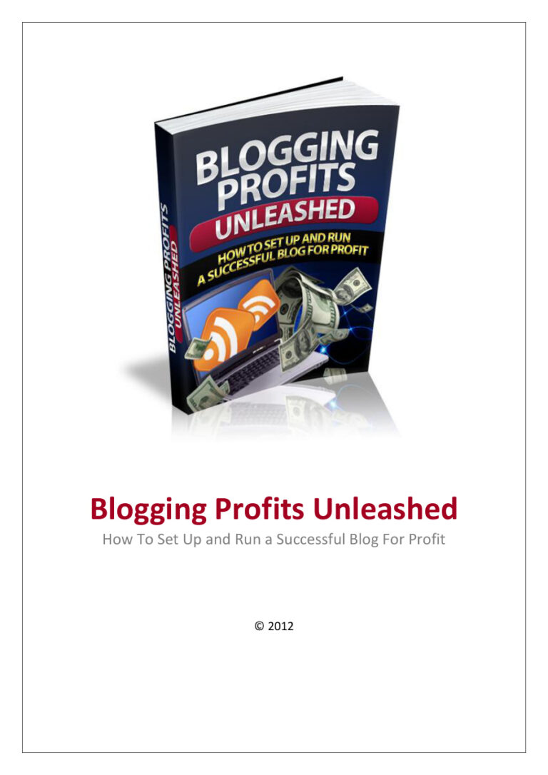 Blogging Profits Unleashed PDF Download – Unknown Author