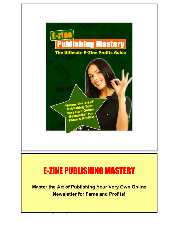E-zine Publishing Mastery PDF Download – Unknown Author