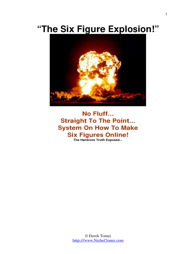 Six Figure Explosion PDF Download – Unknown Author
