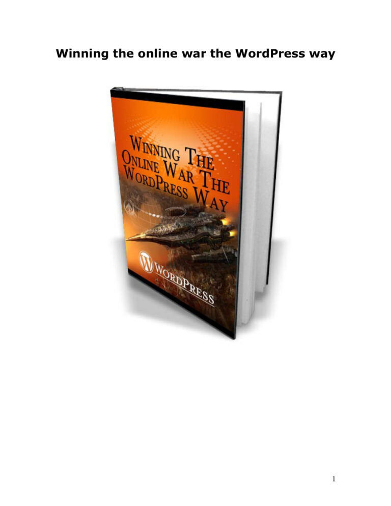 Winning the Online War the WordPress Way PDF Download – Unknown Author