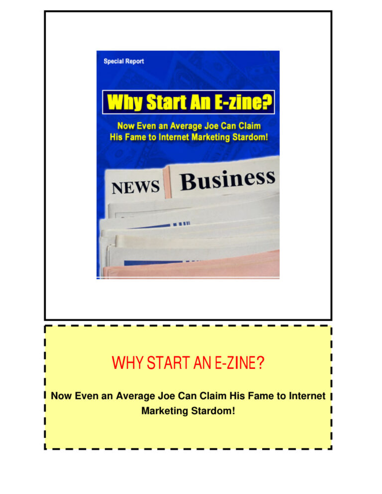 Why Start an E-zine PDF Download – Unknown Author