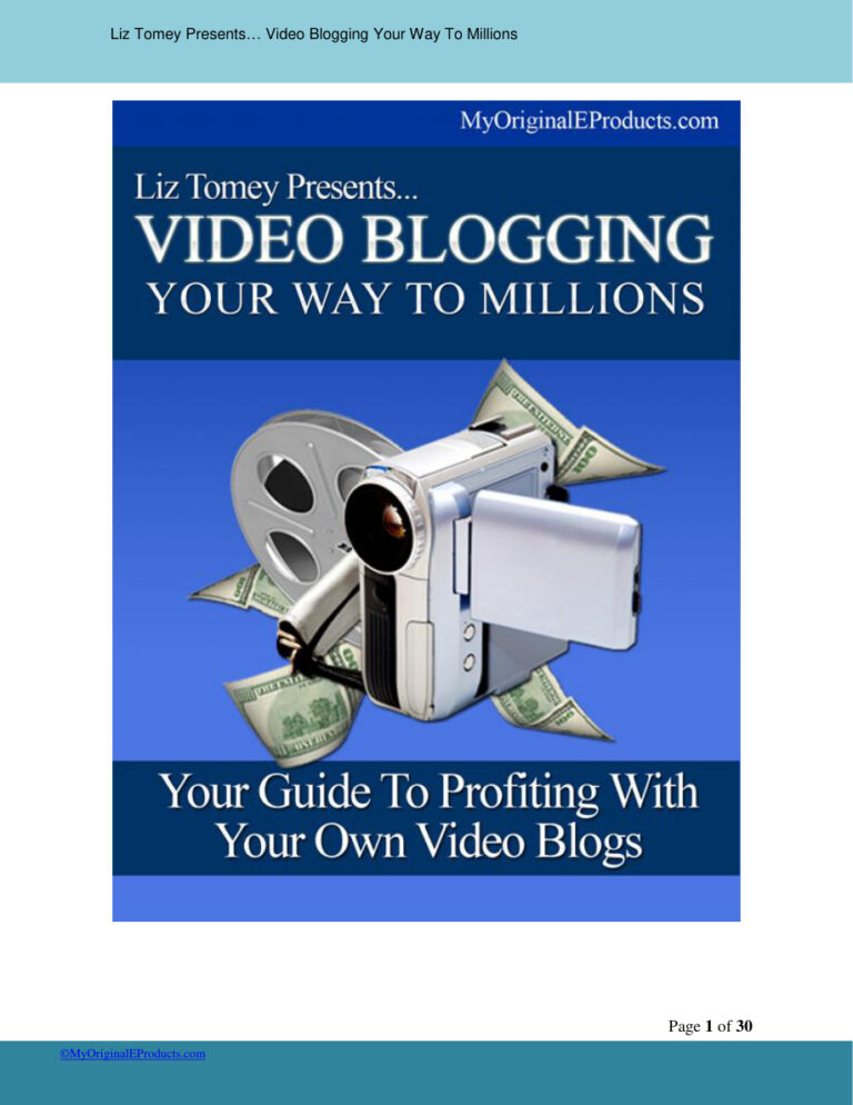 Video Blogging PDF Download – Unknown Author
