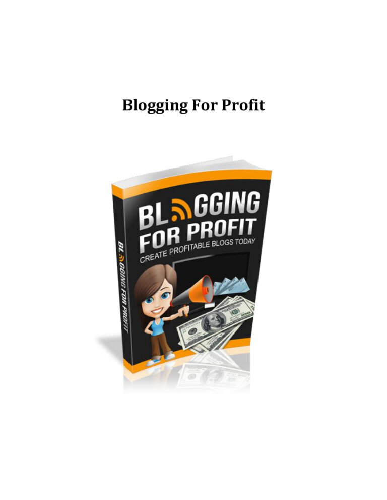Blogging for Profit PDF Download – Unknown Author