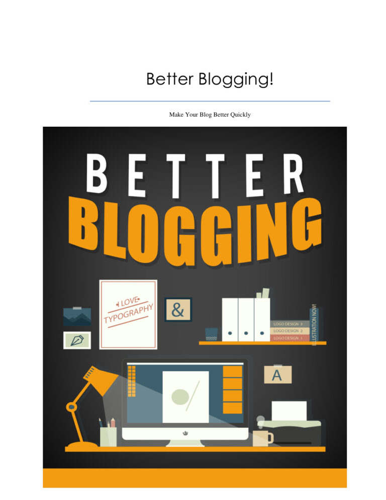 Better Blogging PDF Download – Unknown Author