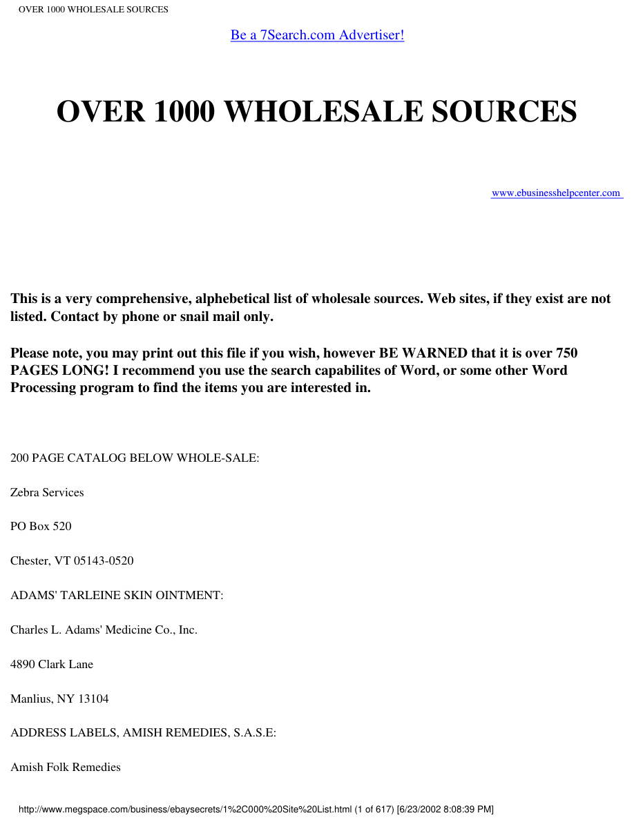 Over 1000 Wholesale Sources PDF Download