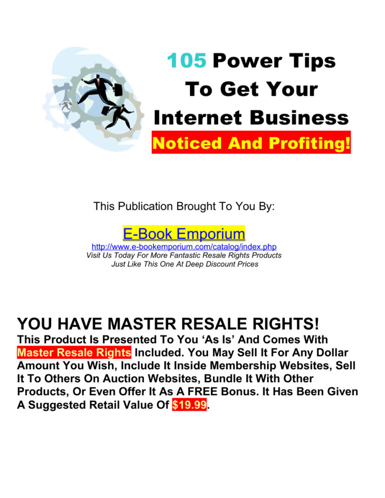105 Power Profit Tips PDF Download – Unknown Author