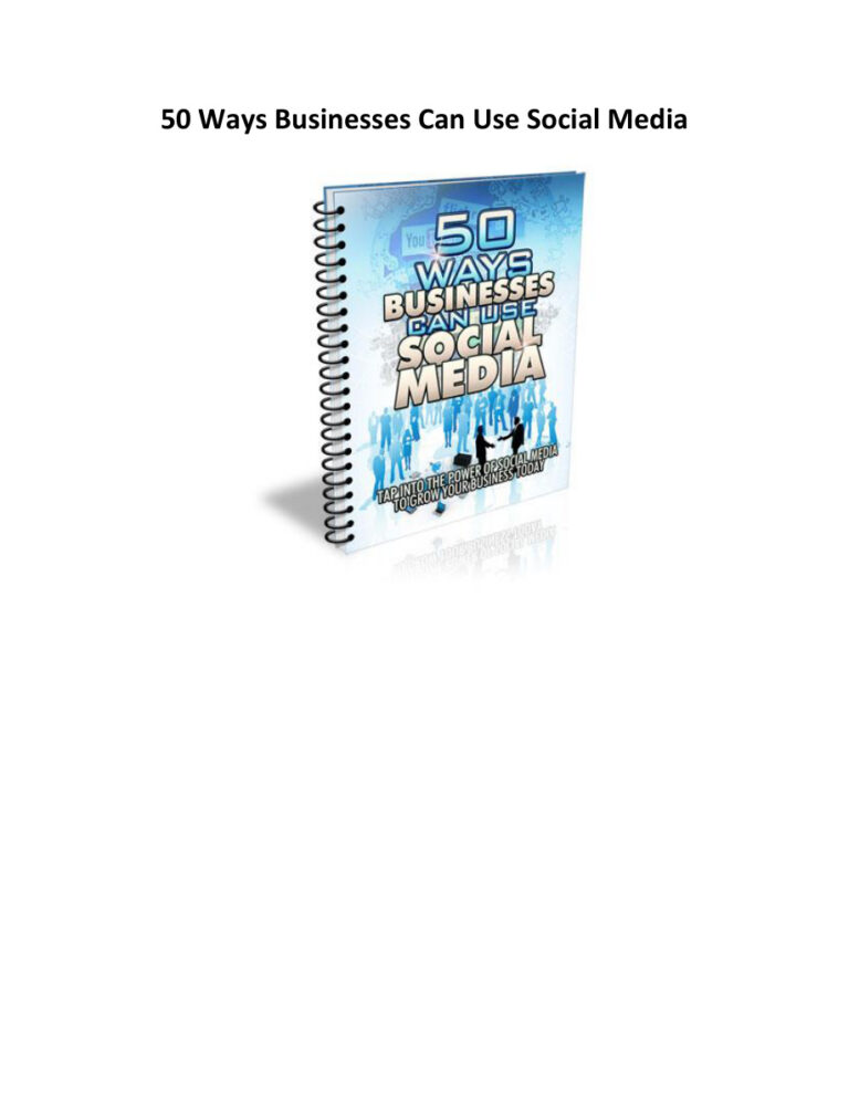 50 Ways Businesses Can Use Social Media PDF Download – Unknown Author