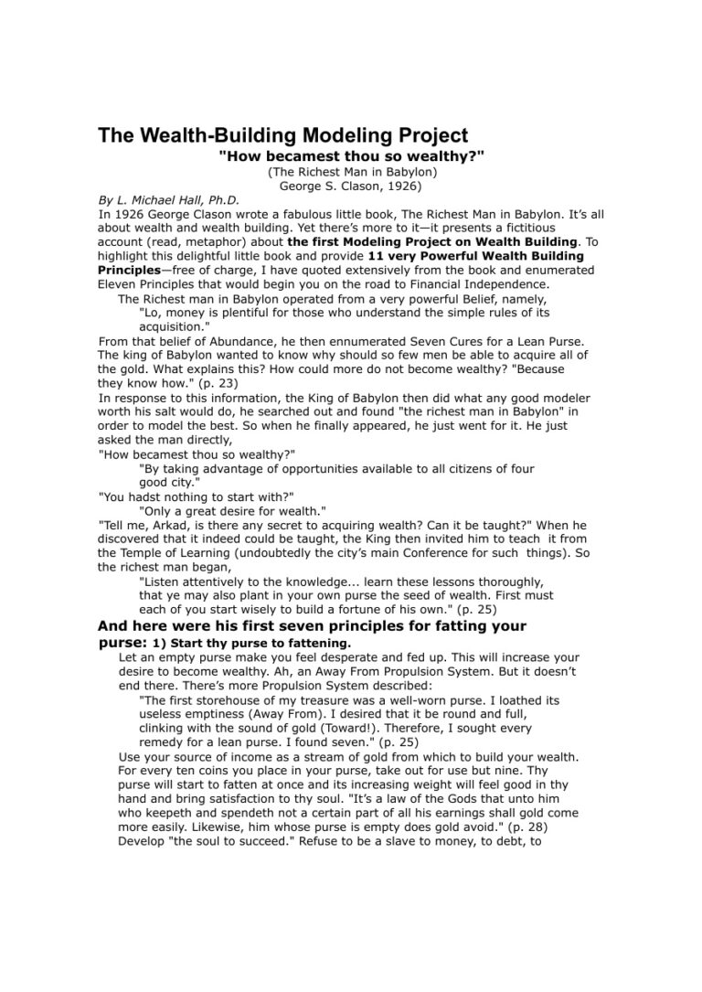The Wealth Building Modeling Project PDF Download – Unknown Author