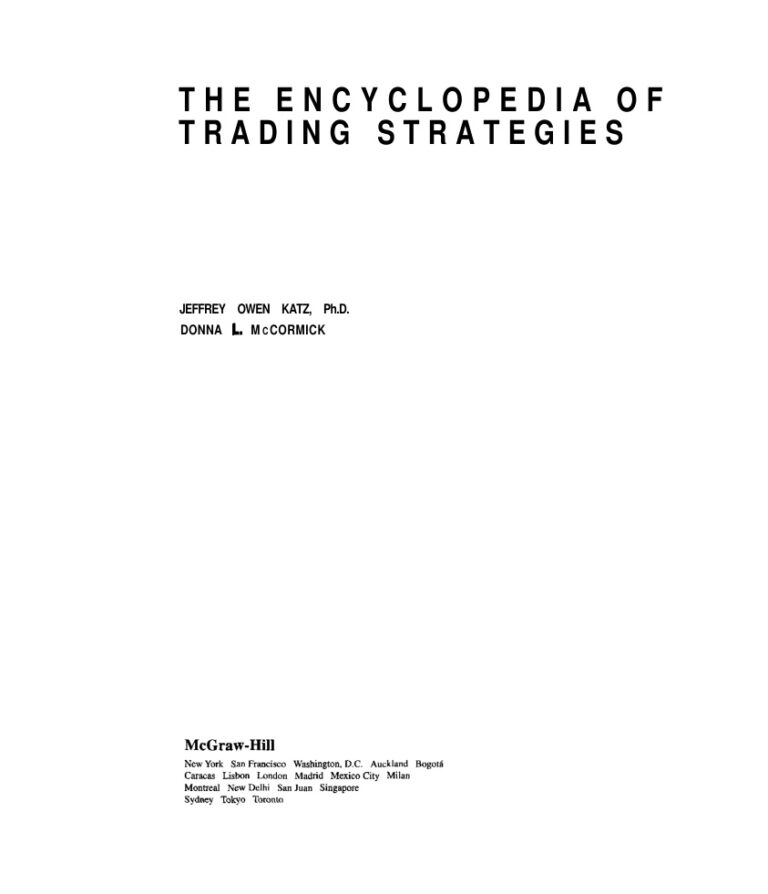 The Encyclopedia of Trading Strategies PDF Download – Jeffrey Owen Katz and Donna L. McCormick