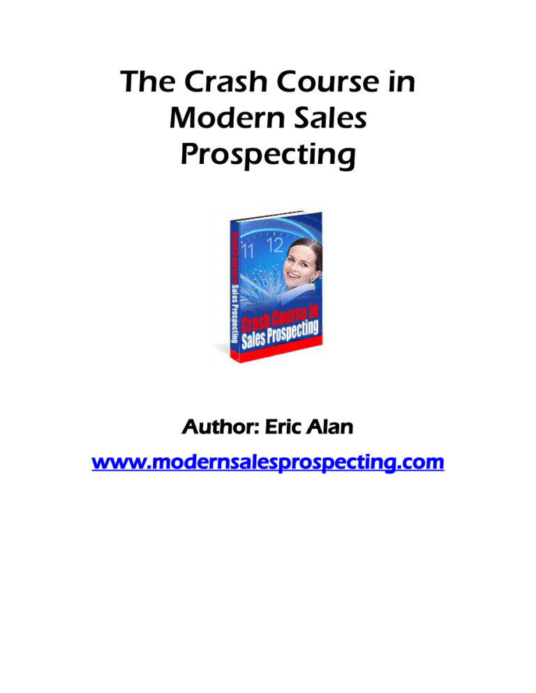 A Crash Course in Modern Sales Prospecting PDF Download – Unknown Author