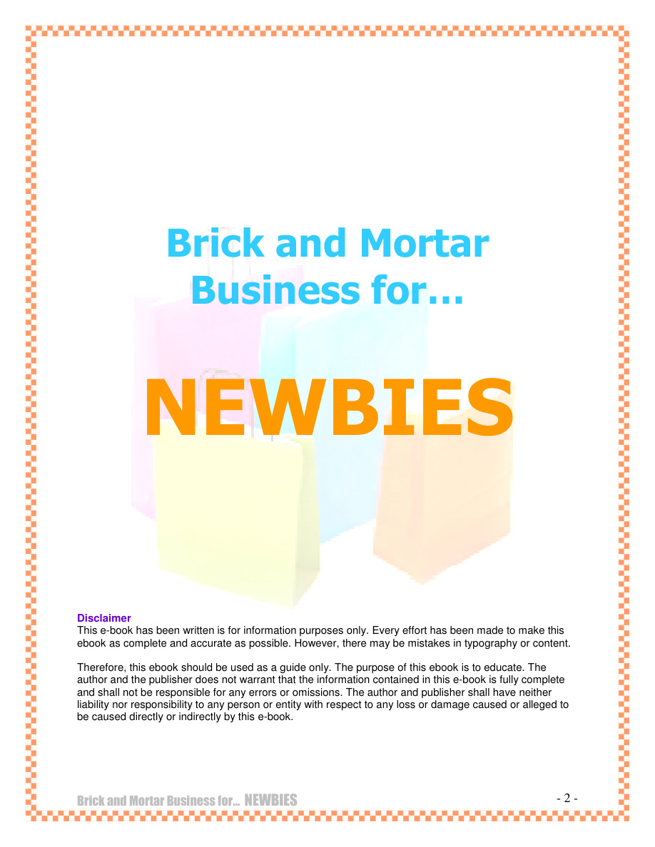 Brick and Mortar Business for Newbies PDF Download