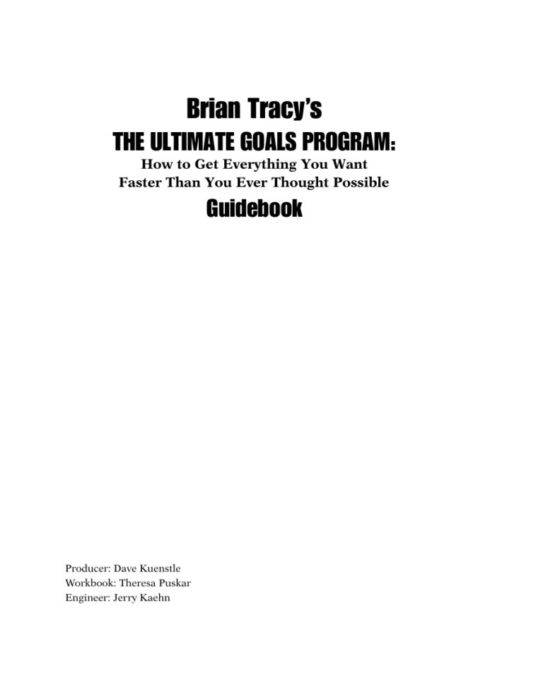 Brian Tracy’s The Ultimate Goals Program PDF Download – Brian Tracy