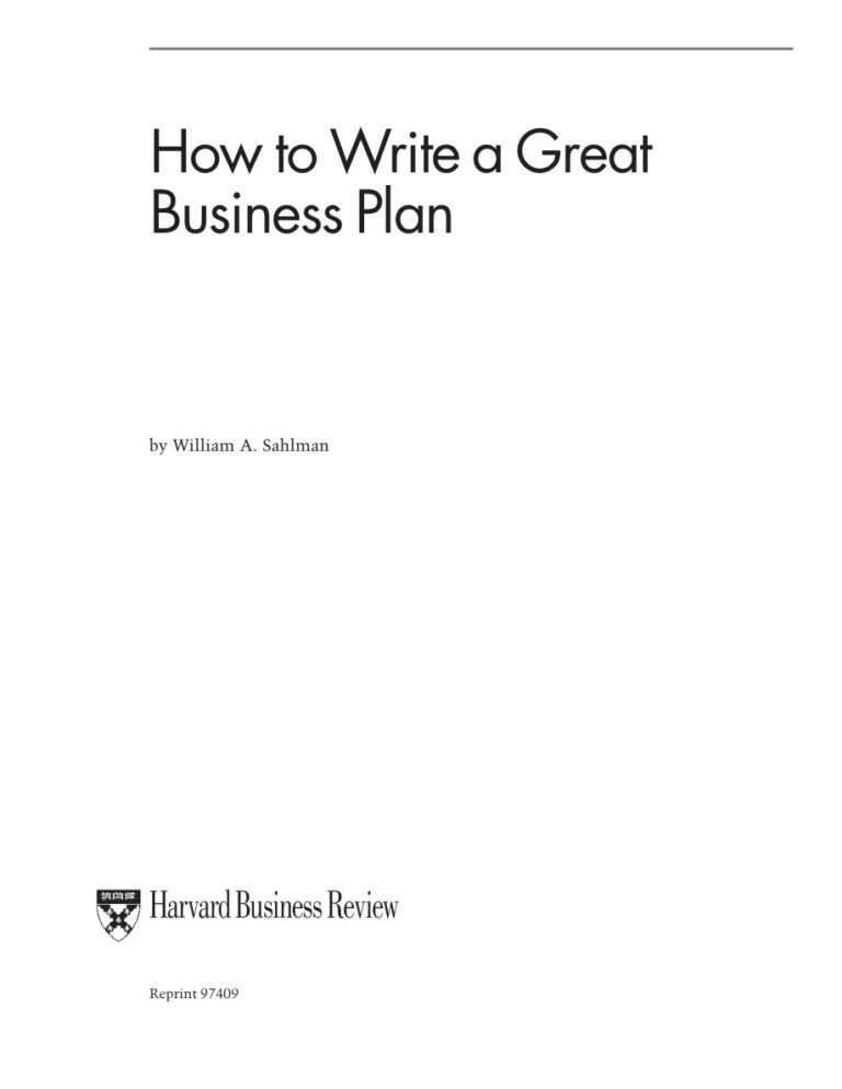 How to Write a Great Business Plan PDF Download – Unknown Author