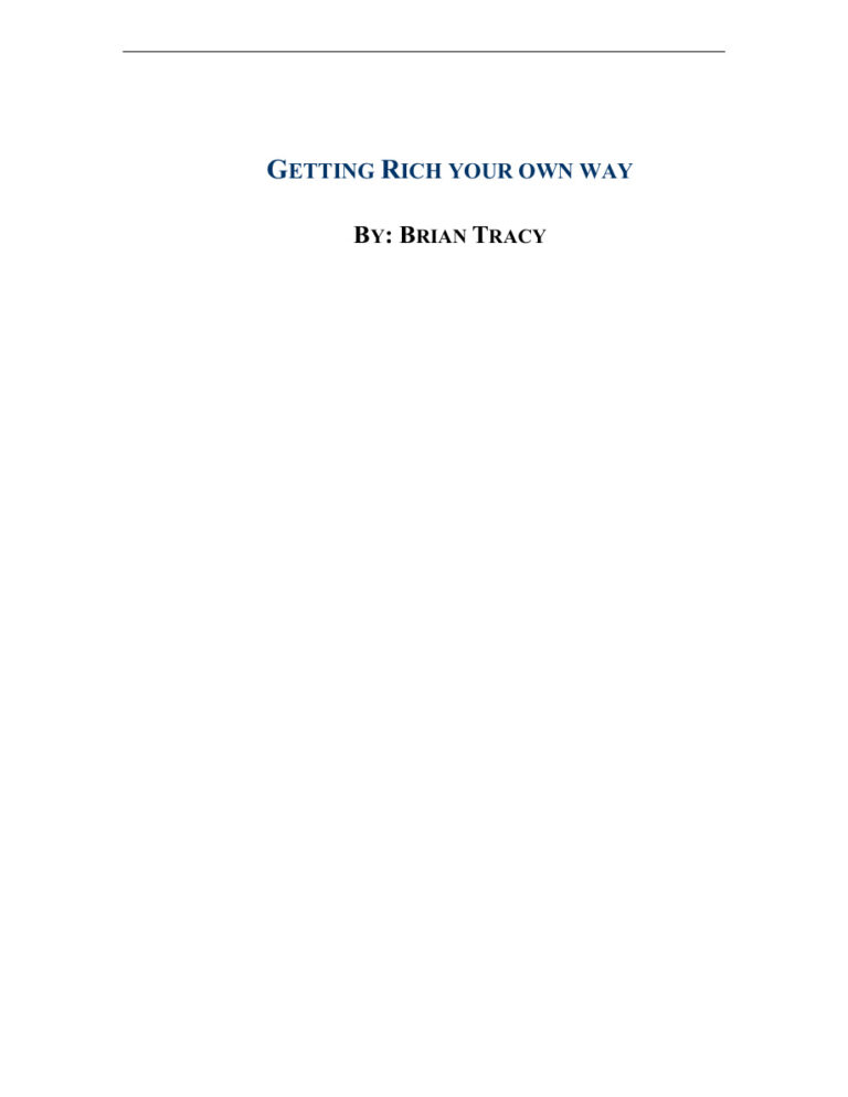Getting Rich Your Own Way PDF Download – Brian Tracy
