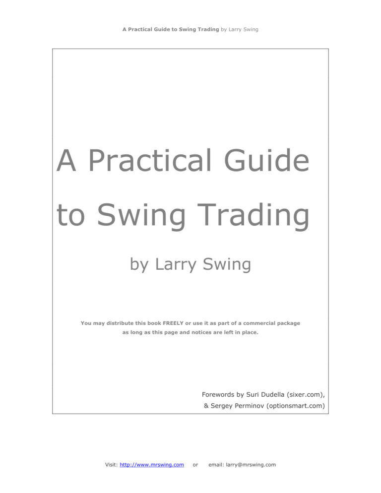 Swing Trading Book PDF Download – Unknown Author