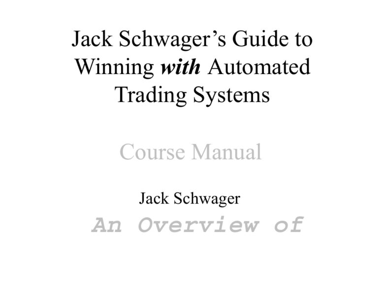 Guide to Winning with Automated Trading Systems PDF Download – Unknown Author