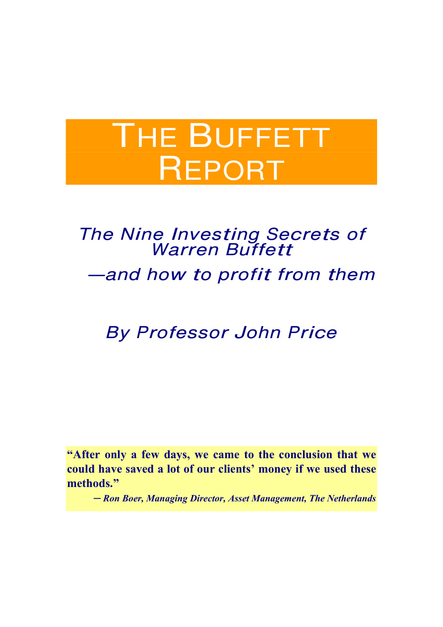 9 Investing Secrets of Warren Buffett PDF Download