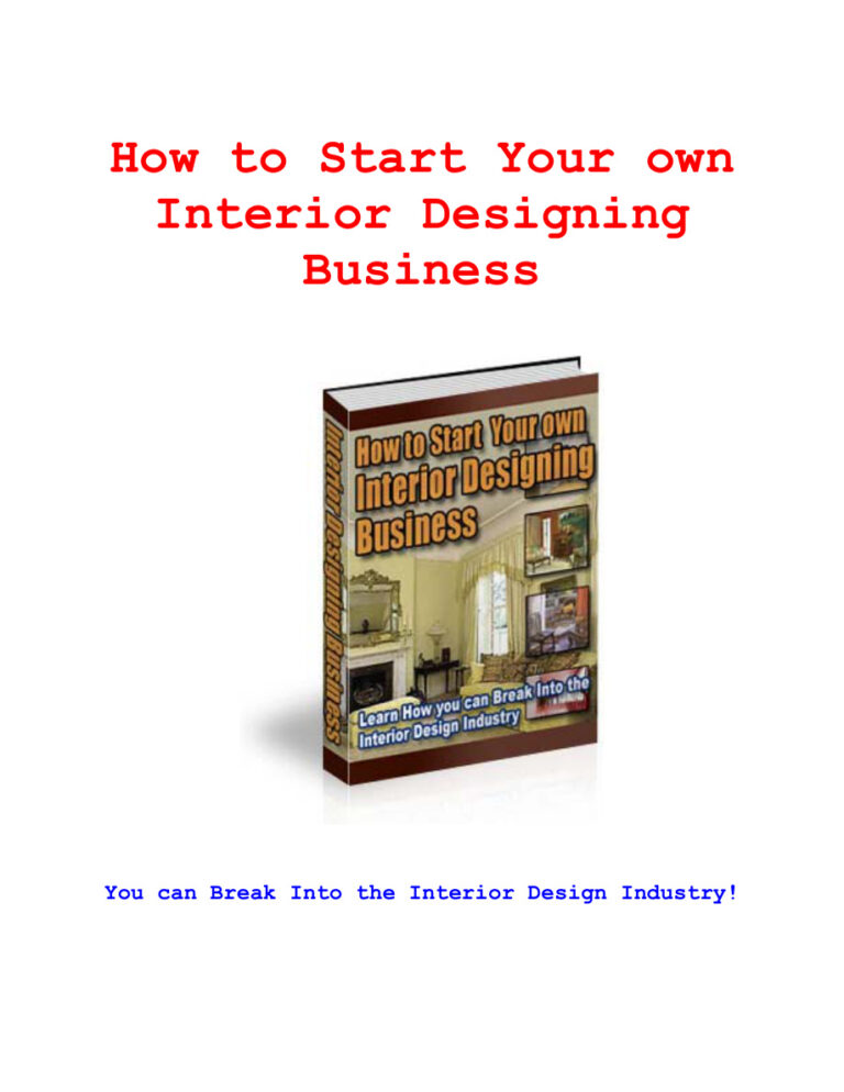 How to Start Your Own Interior Designing Business PDF Download – Unknown Author