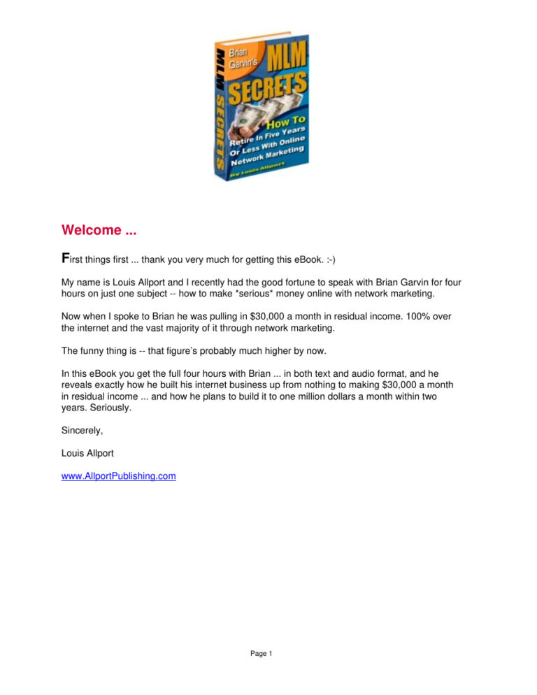MLM Secrets PDF Download – Unknown Author