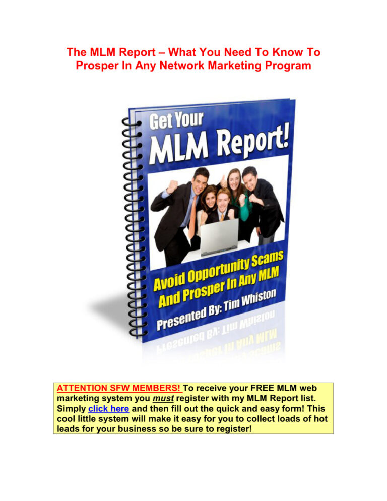 MLM Report PDF Download – Unknown Author