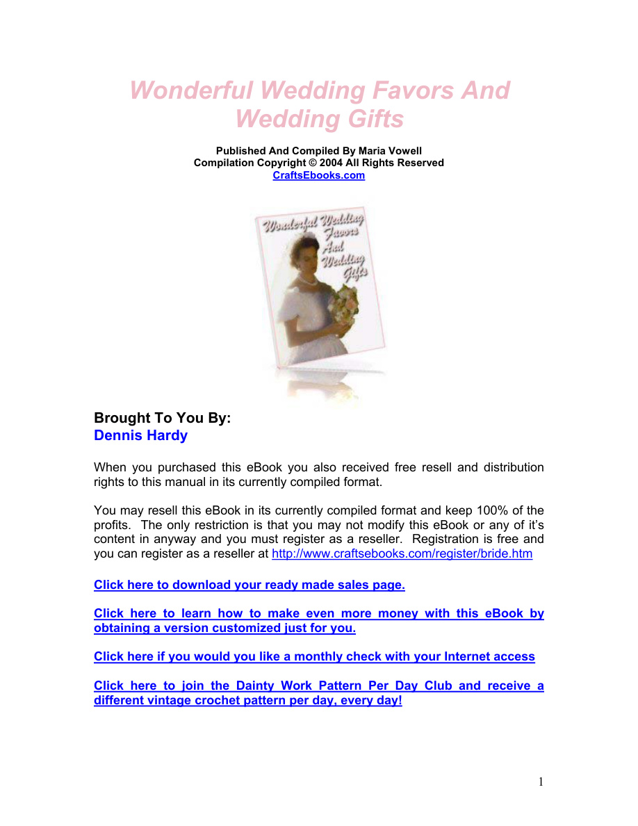 Wonderful Wedding Favors and Wedding Gifts (Volume 1) PDF Download