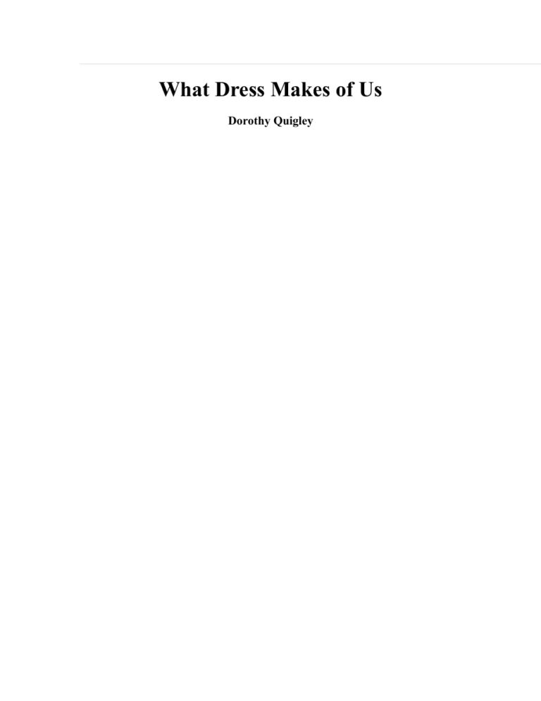 What Dress Makes of Us PDF Download – Dorothy Quigley