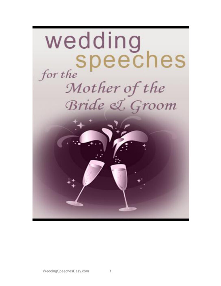 Wedding Speeches for the Mother of the Bride and Groom PDF Download – Unknown Author