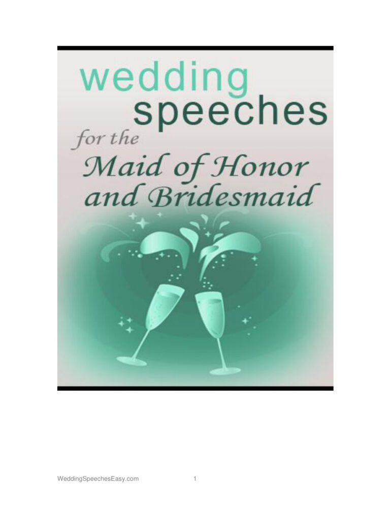 Wedding Speeches for the Maid of Honour and Bridesmaid PDF Download – Unknown Author