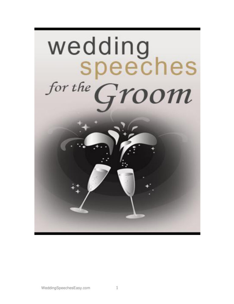 Wedding Speeches for the Groom PDF Download – Unknown Author