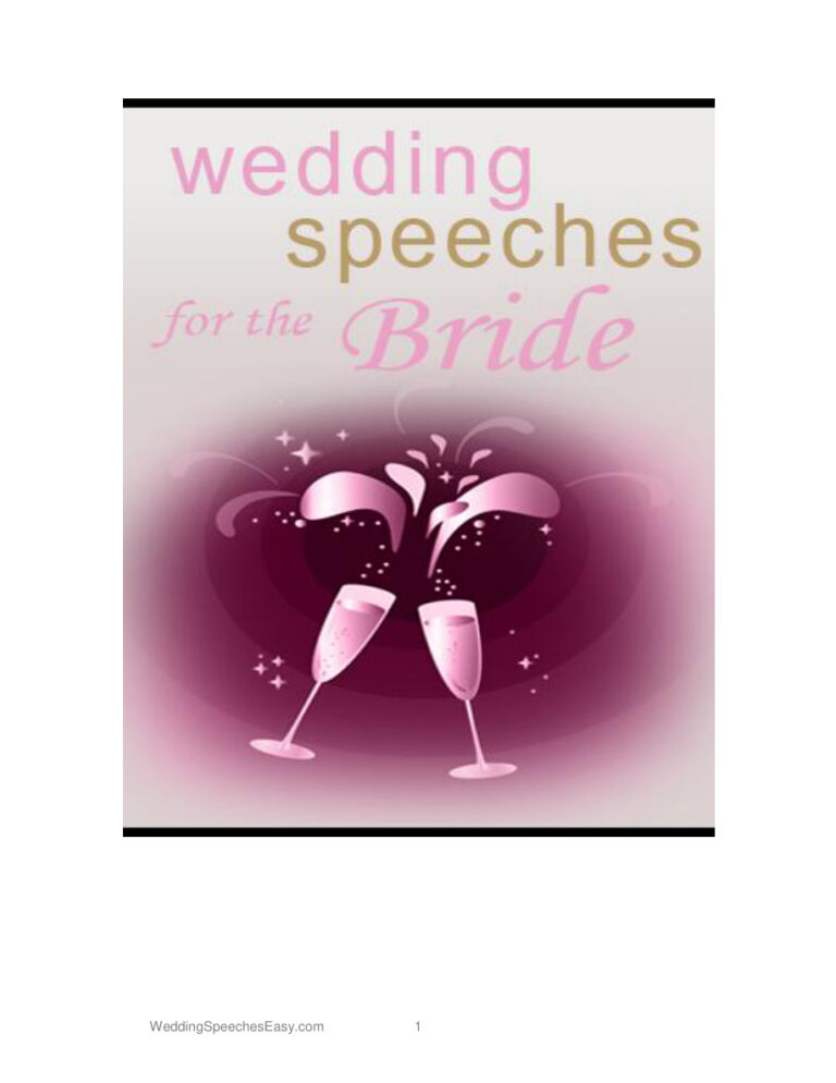 Wedding Speeches for the Bride PDF Download – Unknown Author