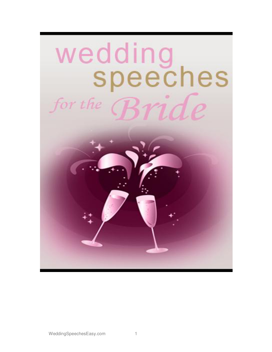 Wedding Speeches for the Bride PDF Download