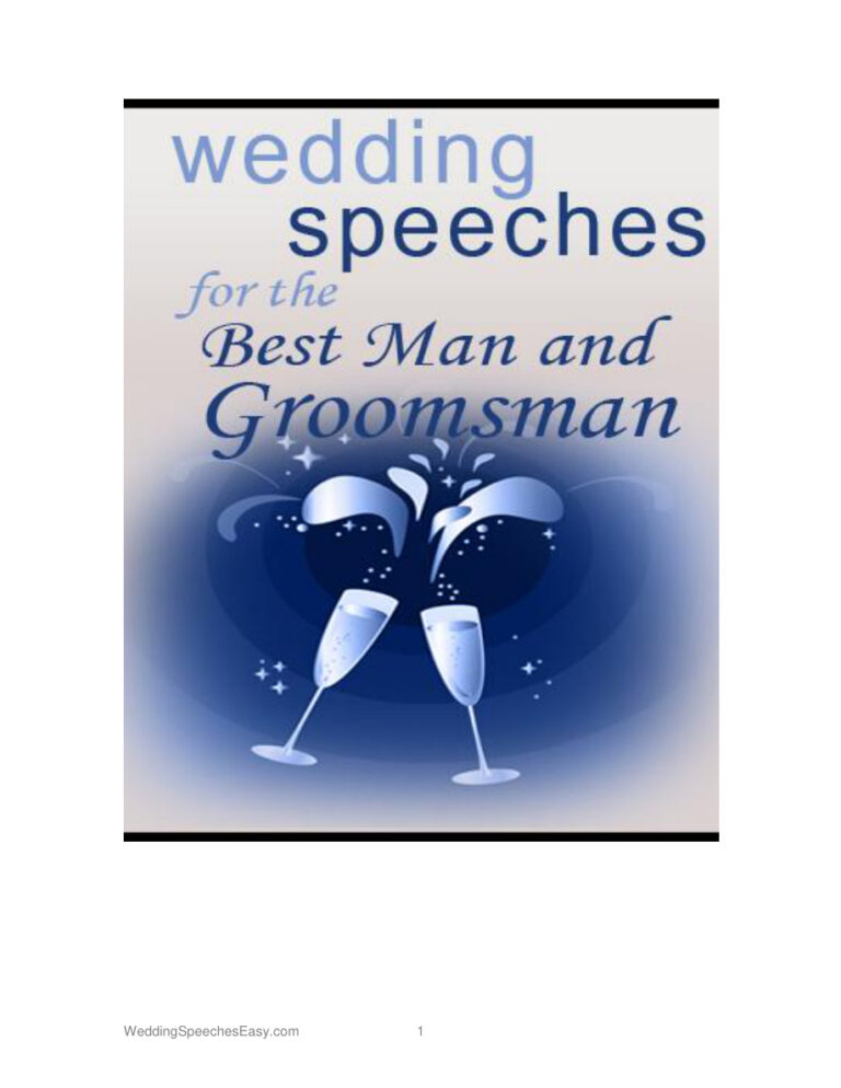 Wedding Speeches for the Best Man and the Groomsman PDF Download – Unknown Author