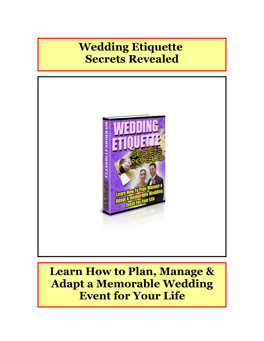 Wedding Etiquette Secrets Revealed PDF Download