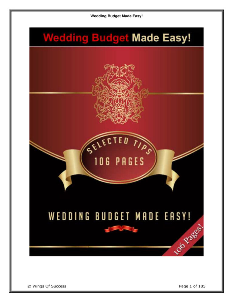 Wedding Budget Made Easy PDF Download – Unknown Author
