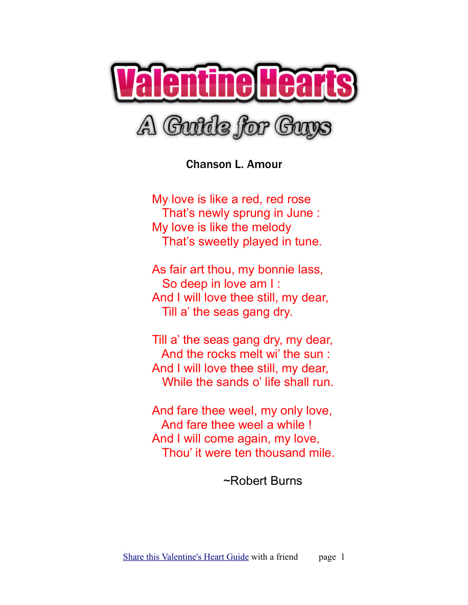 Valentine's Heart: A Guide for Guys PDF Download