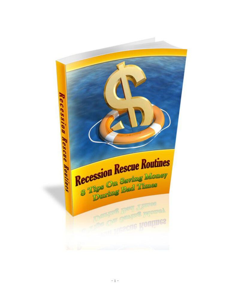 Recession Rescue Routines PDF Download – Unknown Author